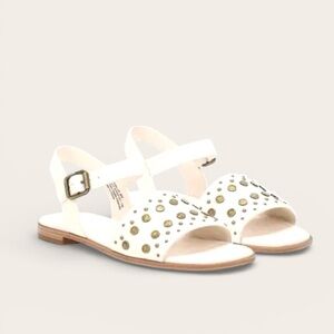 NEW Frye & Co “Brooklyn” Studded Adjustable Strap Sandal in Winter Wht Sz 6